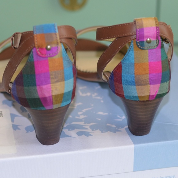 New Anthropologie Paige Colorblock Heels by Farylrobin Size 10 - Picture 6 of 7